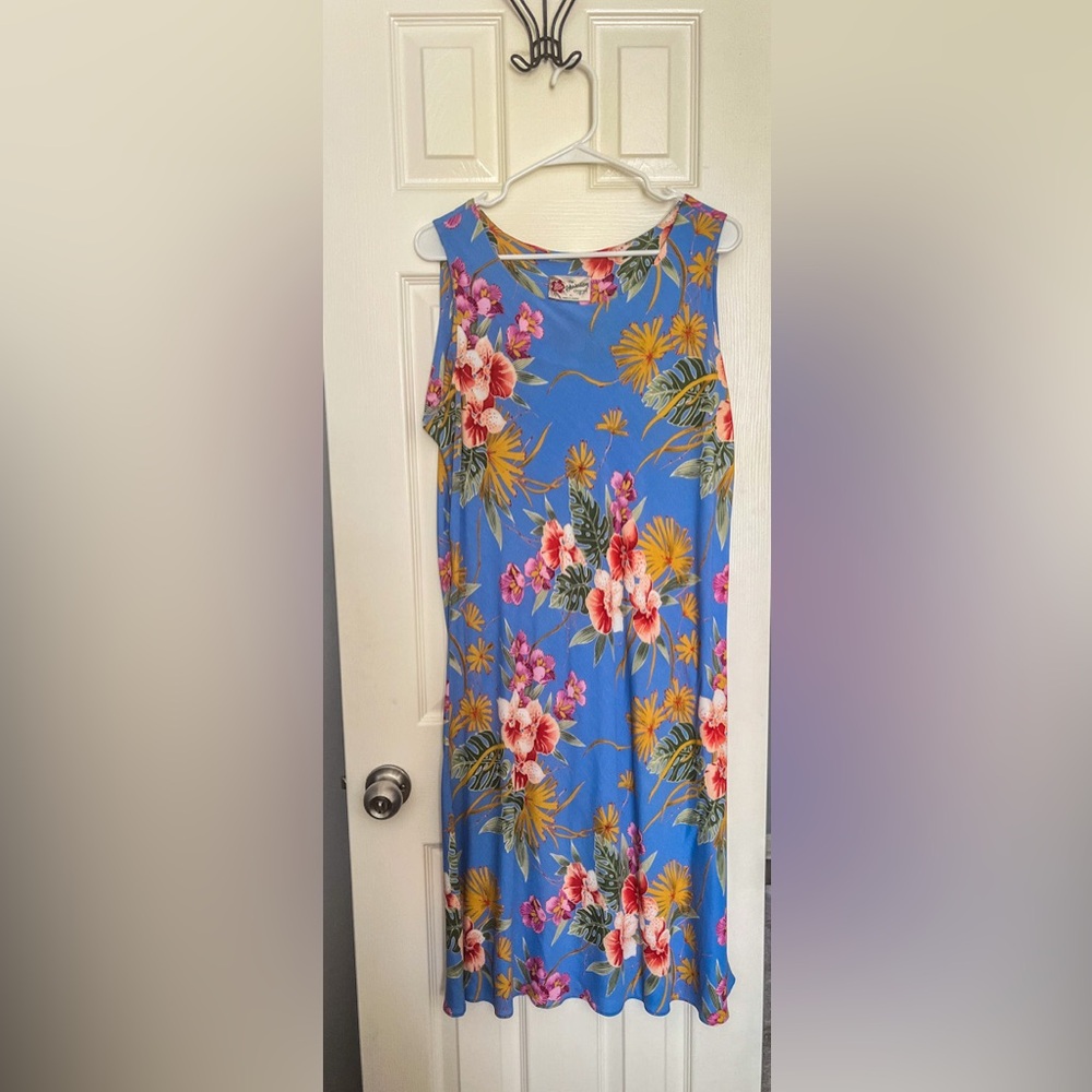 Vintage Hilo Hattie Midi Sheath Dress Size XL